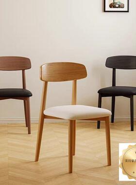 仿木椅家用YPB餐桌椅背子靠软包茶椅凳子餐出租房简实约中古风书