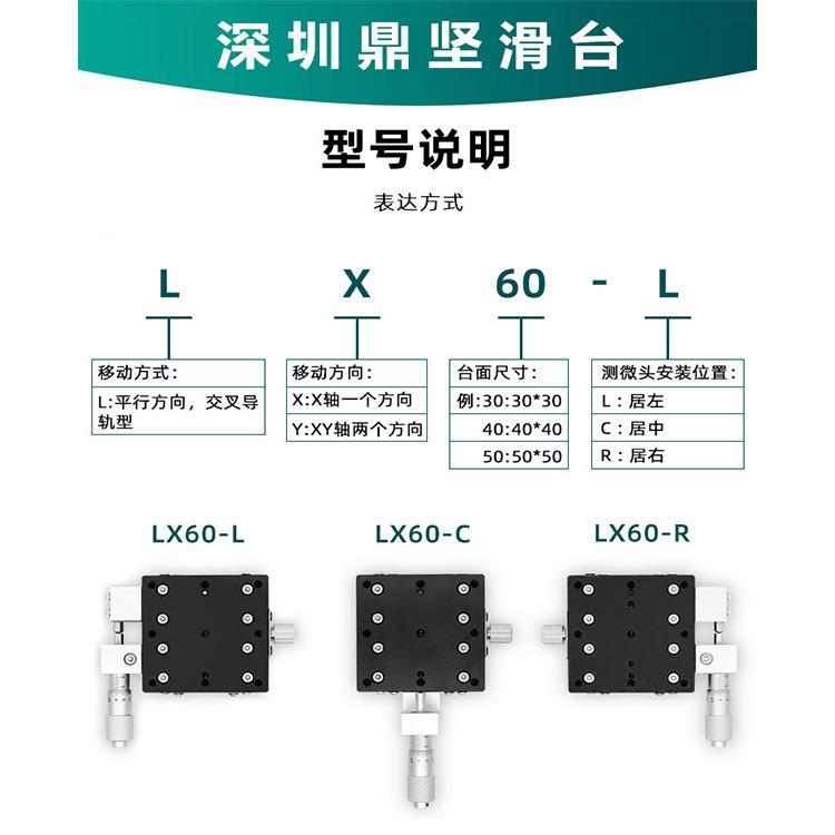 LX25/30/X轴一9维位平移平台手动学精密微调滑台光调整台LX40/60/