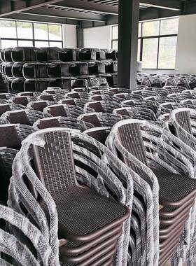 户仿藤椅阳堆高桌椅庭院露天铁台艺咖啡ODD奶茶店凳子闲椅休室外