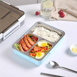 30不锈钢分格上班式 族学生保温分便265当饭盒日简约便携餐4盒套隔