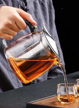 耐高温加厚璃泡茶陶壶单壶家用煮玻器茶套RPU装黑茶普洱电炉茶具