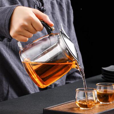 耐高温加厚璃泡茶陶壶单壶家用煮玻器茶套RPU装黑茶普洱电炉茶具