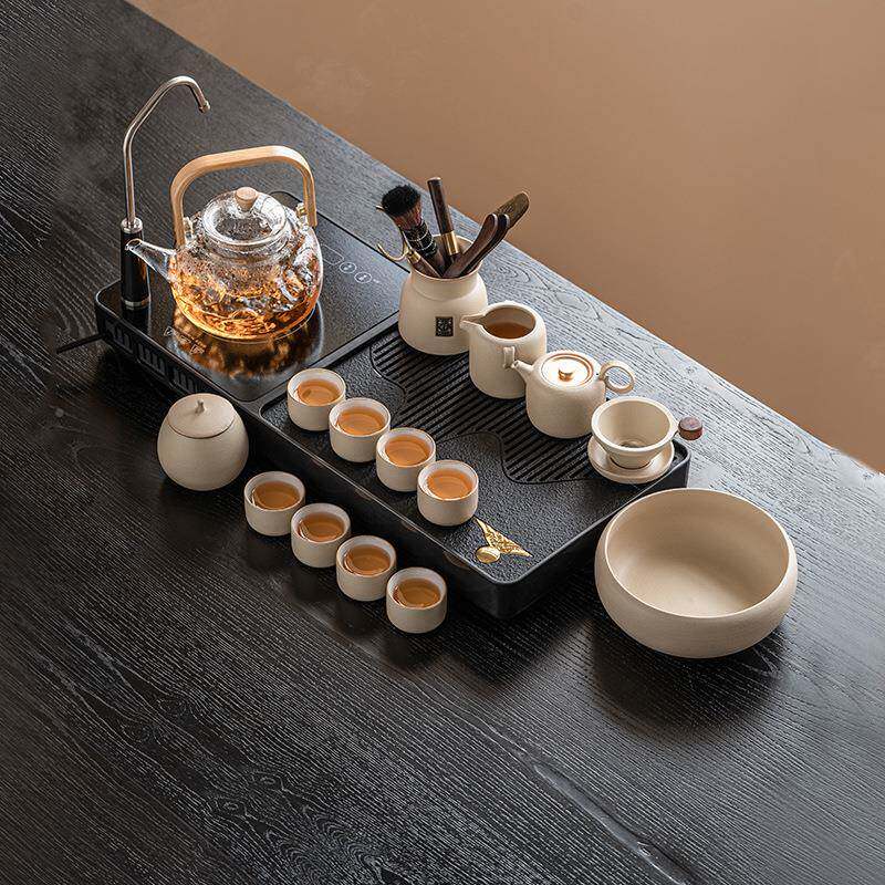 茶盘家用2023新款水全自动23JS10-7套装一夫体泡排水式烧煮茶功干