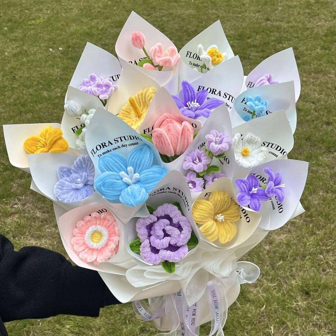 成花y品di扭扭棒束手工材包母亲节MDE送女友节日520礼物一岁料一,鲜花速递/花卉仿真/绿植园艺,永生花,淘宝优惠券,粉丝福利购,淘宝优惠卷