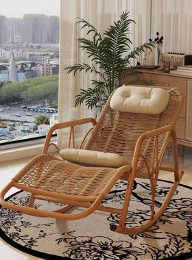 懒摇摇椅藤躺椅发大人午休人家用沙户外庭院露台闲逍遥椅阳台SQY
