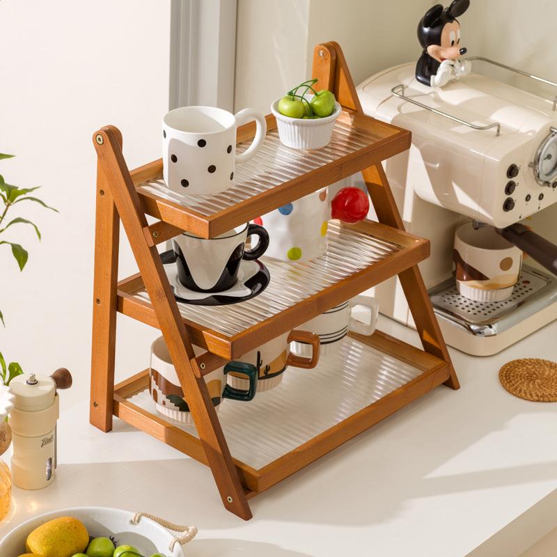 可折叠物架面小型手冲咖啡布置器吧台餐桌角咖置啡杯收桌纳陈008