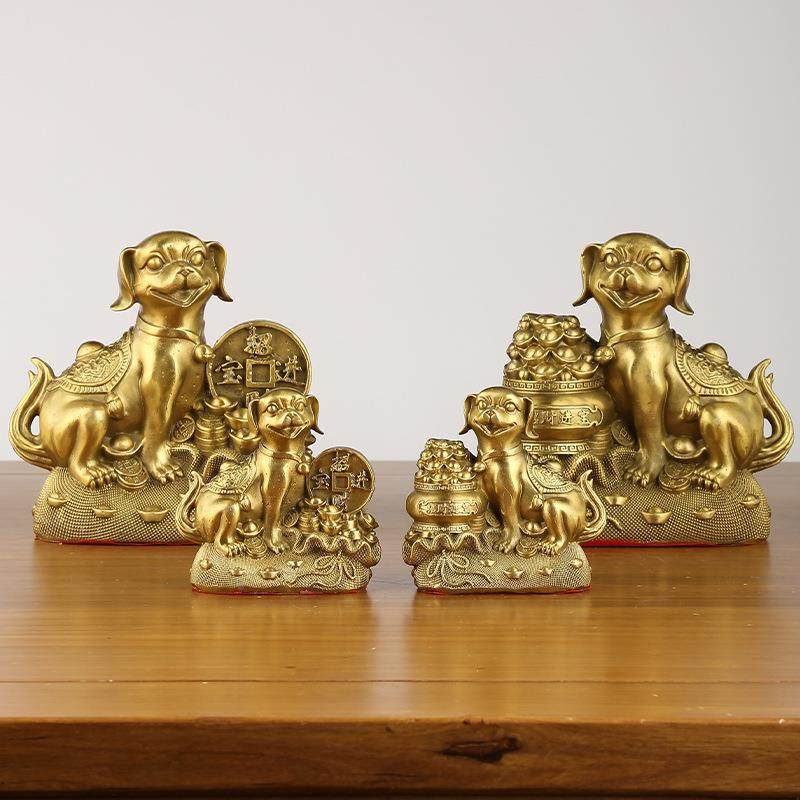 铜对狗厅226一对黄摆件十金二生肖铜狗聚宝盆狗钱铜狗客家居摆件,家居饰品,装饰摆件,淘宝优惠券,粉丝福利购,淘宝优惠卷