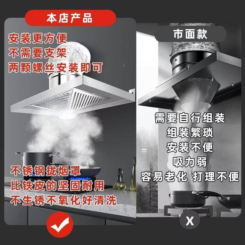 家用厨房扇不换锈钢拢烟罩出006租房气排气扇油烟排风扇商用风抽