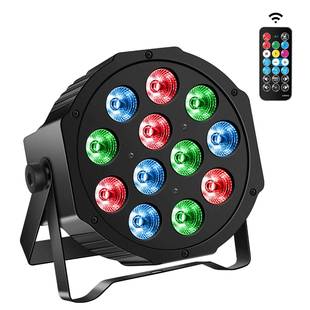 遥控12颗4W全彩染色帕灯婚庆七彩声控led气氛闪光灯舞台灯光