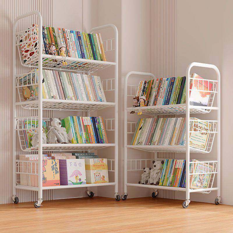 儿童书架铁艺绘本收纳架家用阅读区简易书柜可移动带轮落地置物架,纺织面料/辅料/配套,纺织机械配件,淘宝优惠券,粉丝福利购,淘宝优惠卷