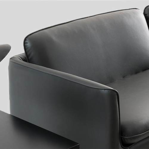 F8838小户型公沙发办约现皮制沙发接待会客室商务代沙发茶几简组