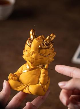 国潮招客财龙年吉祥TVF物件爱生肖摆小神可龙一指禅家居厅桌面装