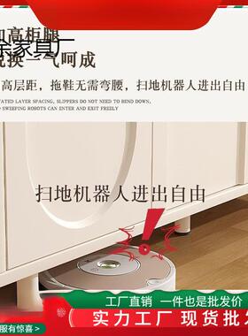 轻奢奶风餐边XCI柜墙一体储油物靠柜茶客厅水柜边柜家用置物柜五