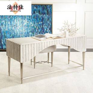 现轻奢简实木梳妆桌台代精致约水NBA曲柳白色化妆桌儿童书桌高端