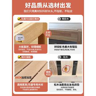 全床实木无头排床架子榻榻米1SXF.2/3骨/8米床任5意尺寸家用卧室
