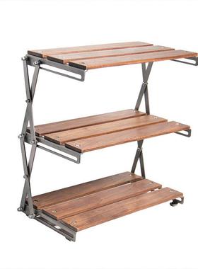 R携I0F7656J68T叠桌面折置外物架户精致露营野营黑胡桃实木便小物