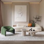 微单人JPF沙发客厅阳台闲躺卧室笑网懒人红沙发休息区洽谈桌椅组