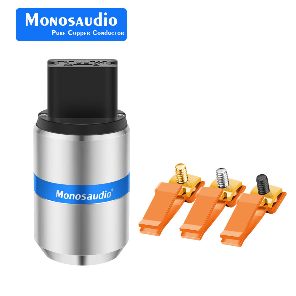 Monosaudio F126C19纯铜连接器插头20A交流电源适用于8MM电缆电线