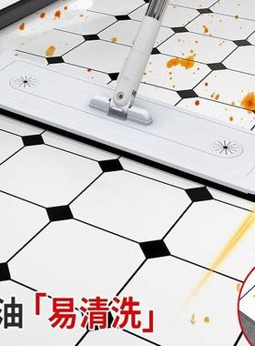 厨房地贴自粘防水防油地ZVL砖瓷翻砖贴小花砖地遮板丑面新地板革