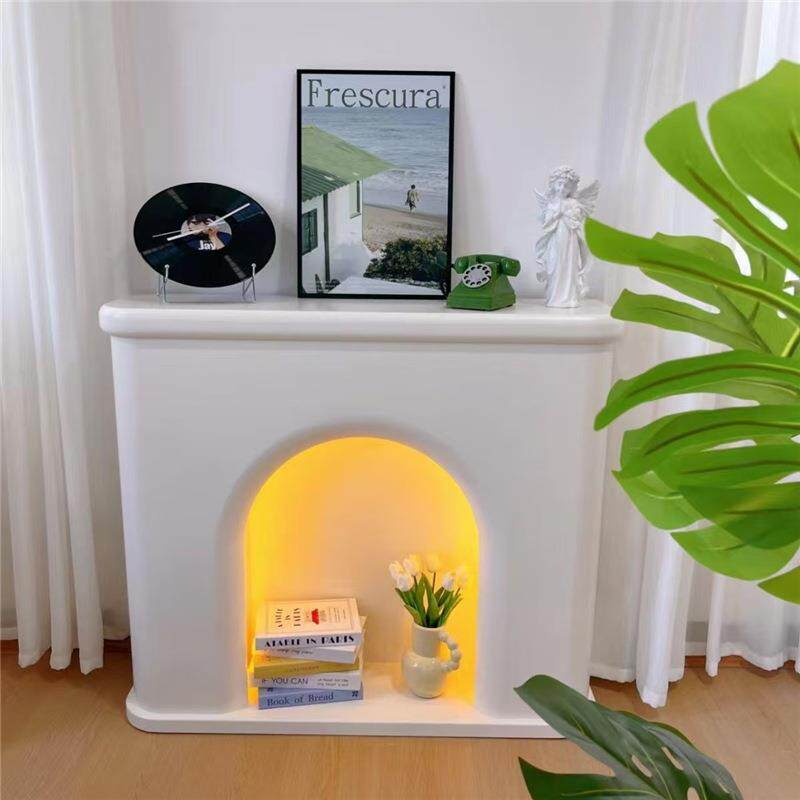 墅法壁柜炉电视柜别客式厅仿真火焰复古装饰实木md-09取暖壁炉沙