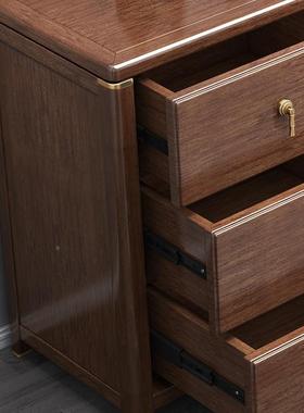 新中式木斗柜胡桃木M220906九斗实柜约现代卧室收纳柜子靠墙储边