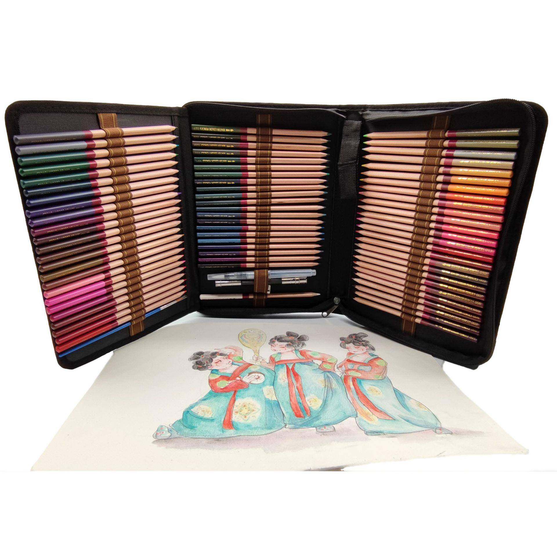 色出亚马逊跨境拉链袋包装口7272PCS水溶芯彩铅笔绘画套装