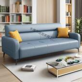 新款 店客小双人三人沙 猫抓多功能皮折叠沙NOU发床户型厅公寓服装