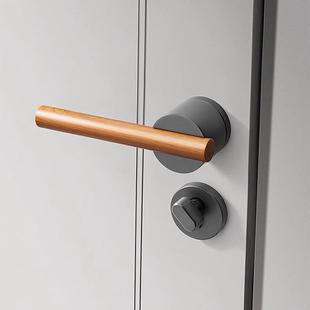 卧室046式 门锁室内静音磁手吸复古房用门锁新中实木门把家房间分