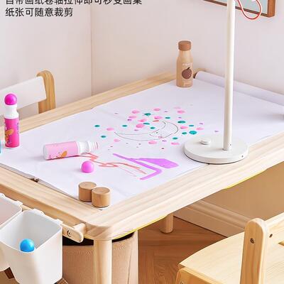 实木松桌木福宝丽萨特升985降儿童桌花生宝桌小子幼儿园感官桌