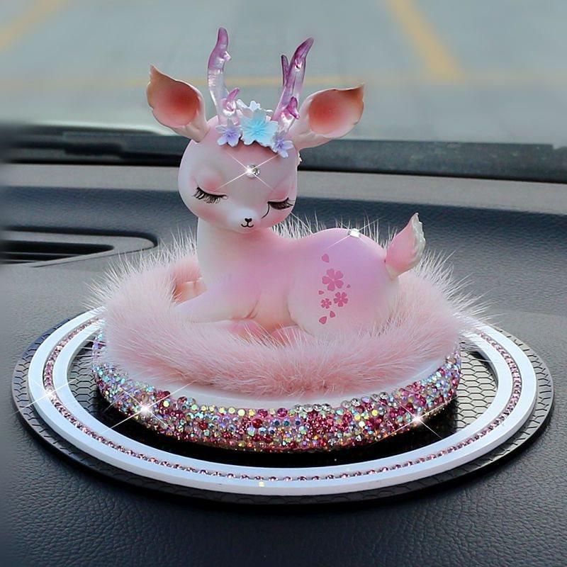 一路平安镶汽车内装饰品件中控52451台车载用品钻车上鹿女摆神款