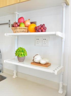 2K可厨房窗U台置物架省空间顶立地免打孔厨房水天槽调F7H8S8H9味