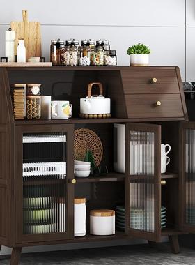 木边餐柜橱柜厨房碗柜家用置物储物柜客厅靠墙子柜茶实水RIT柜多