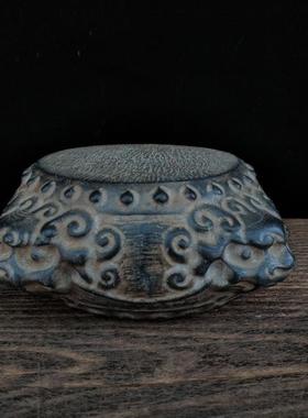 石石鼓石墩雕壶托镇纸财石青狮LMM砚瑞兽貔貅招兽茶舍台客厅茶席