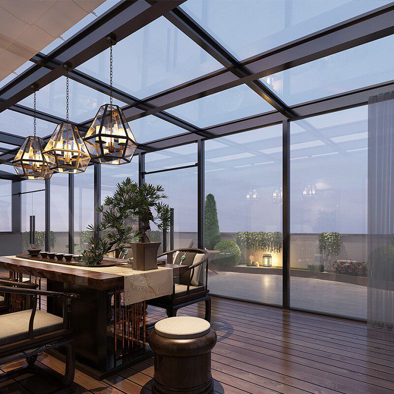成都阳光房定制玻璃房别墅钢结构封窗封阳台露台铝合金断桥铝门窗