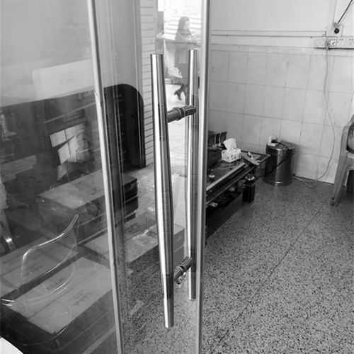 不锈钢玻璃门拉手双尖头加厚钢化玻璃KTV酒店便宜大门拉手木门