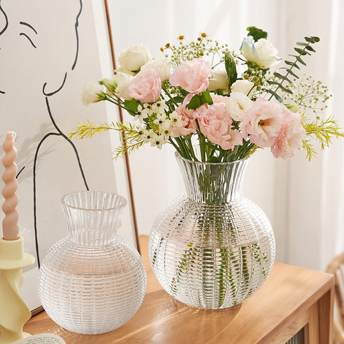 欧式宽口复古球形桌面大肚圆满水培绿植家居卧室客厅摆件装饰花瓶