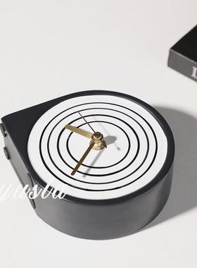 简约样MEC板间儿童书房台钟表摆件售时楼部客厅座钟电柜软钟装视