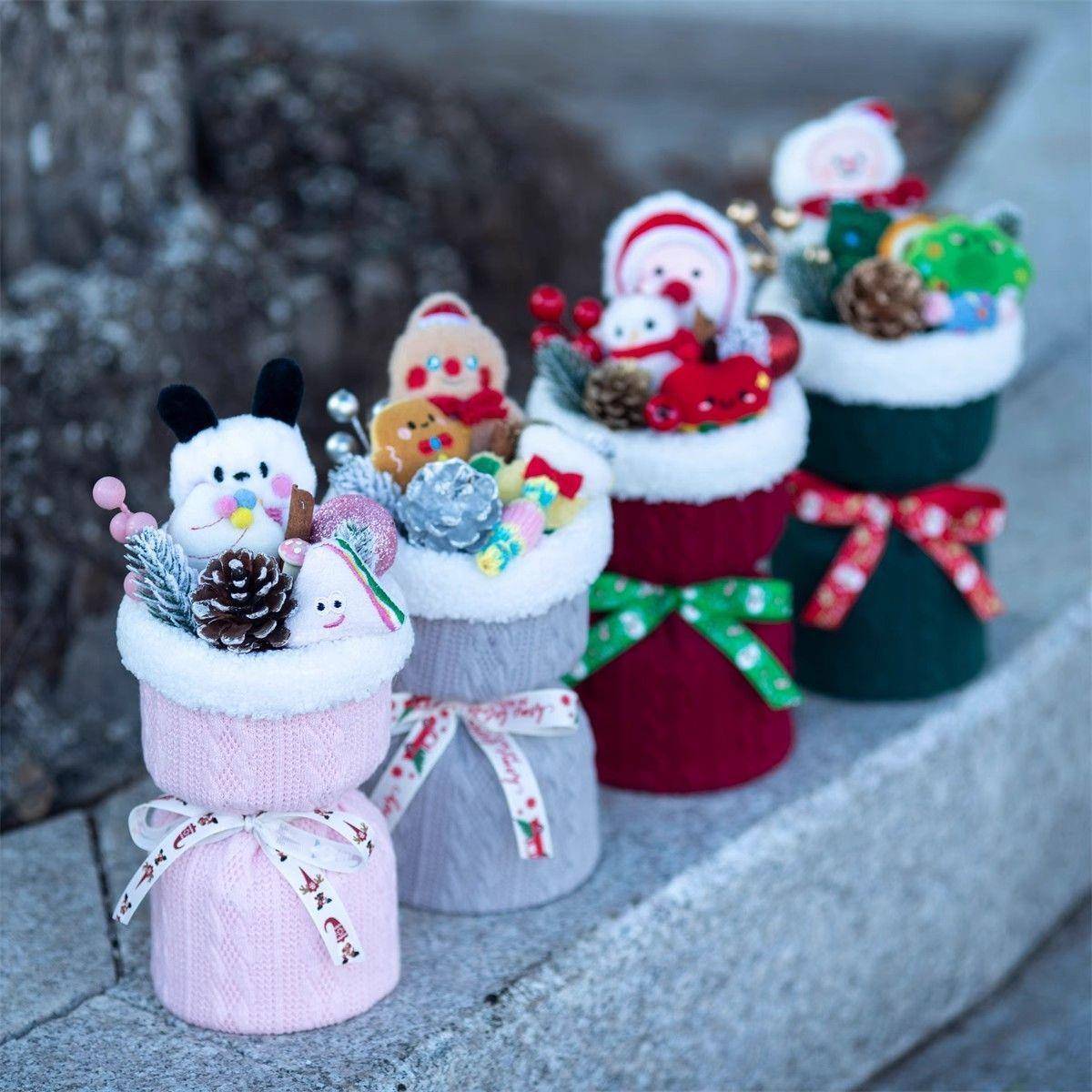 圣诞花诞束圣节女厂家直供生可爱朋玩偶成品送女友闺蜜平花安夜礼