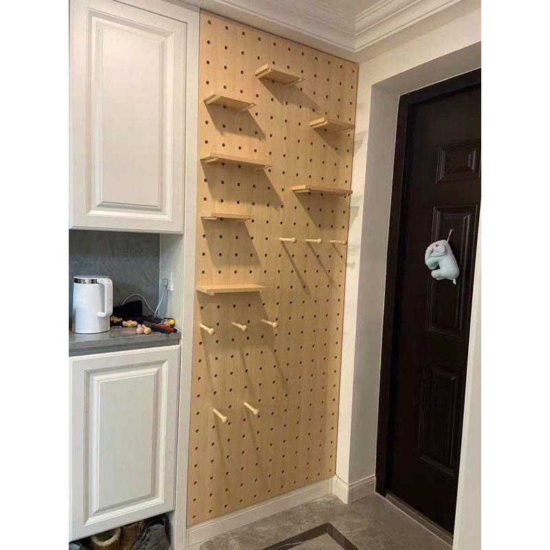 洞板墙上置物架实板木洞饰装墙面展示架墙上隔板收纳入厂家直供户