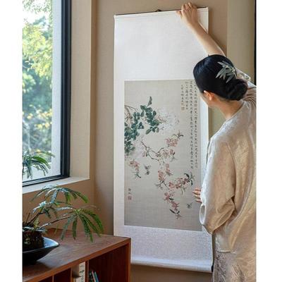 宋代学禅意卷轴挂画式新中古风长美条装画茶室书房房间20250402软