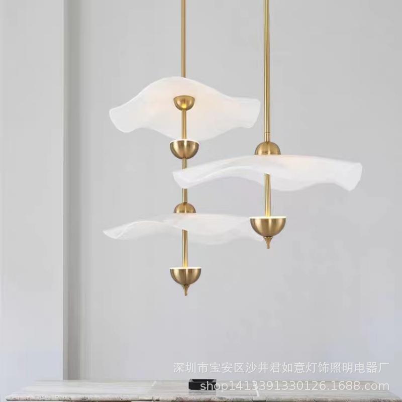现代约餐北厅灯欧艺术楼梯间吧台卧室设计间师样板酒店荷叶300吊
