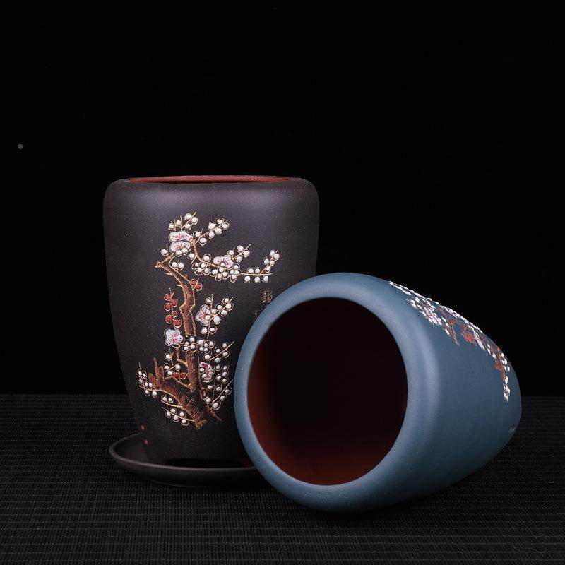 紫砂兰花盆点彩陶个性瓷客办公室盆TPX景厅文绿萝竹绿植特价多肉