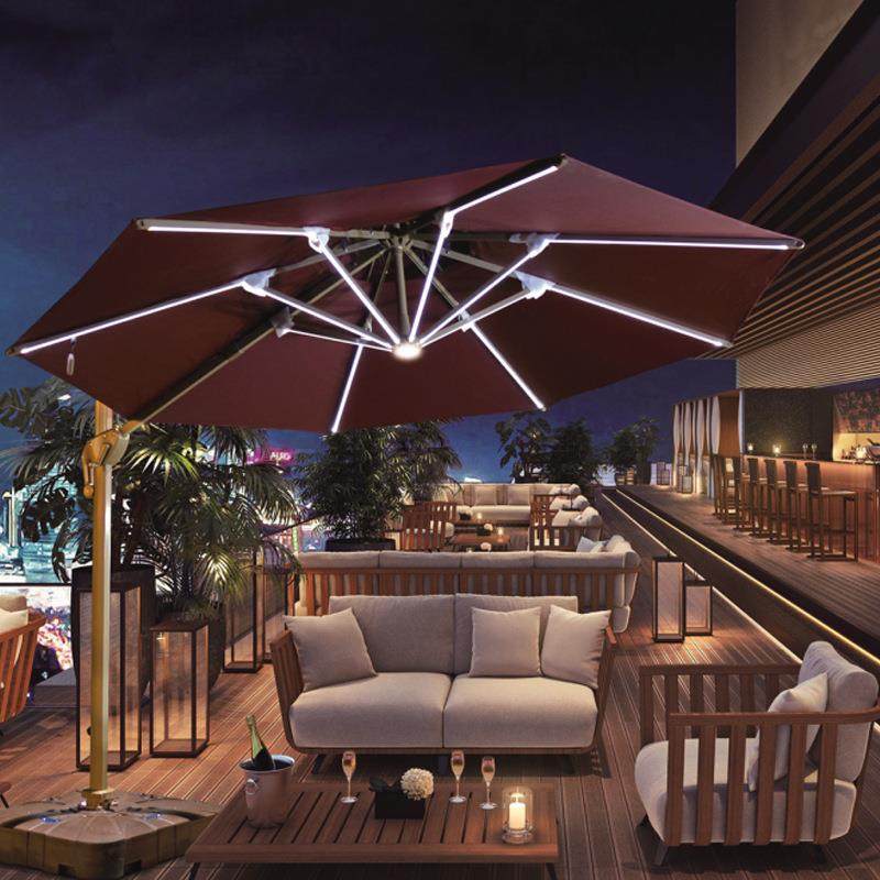 户外露台太阳能灯条罗马伞庭院花园别墅商场大太阳伞露天广告伞,纺织面料/辅料/配套,纺织机械配件,淘宝优惠券,粉丝福利购,淘宝优惠卷