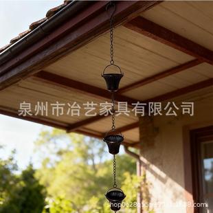 金属复古铜杯子雨链3.8米12个杯雨链挂件排水槽下水口五金件