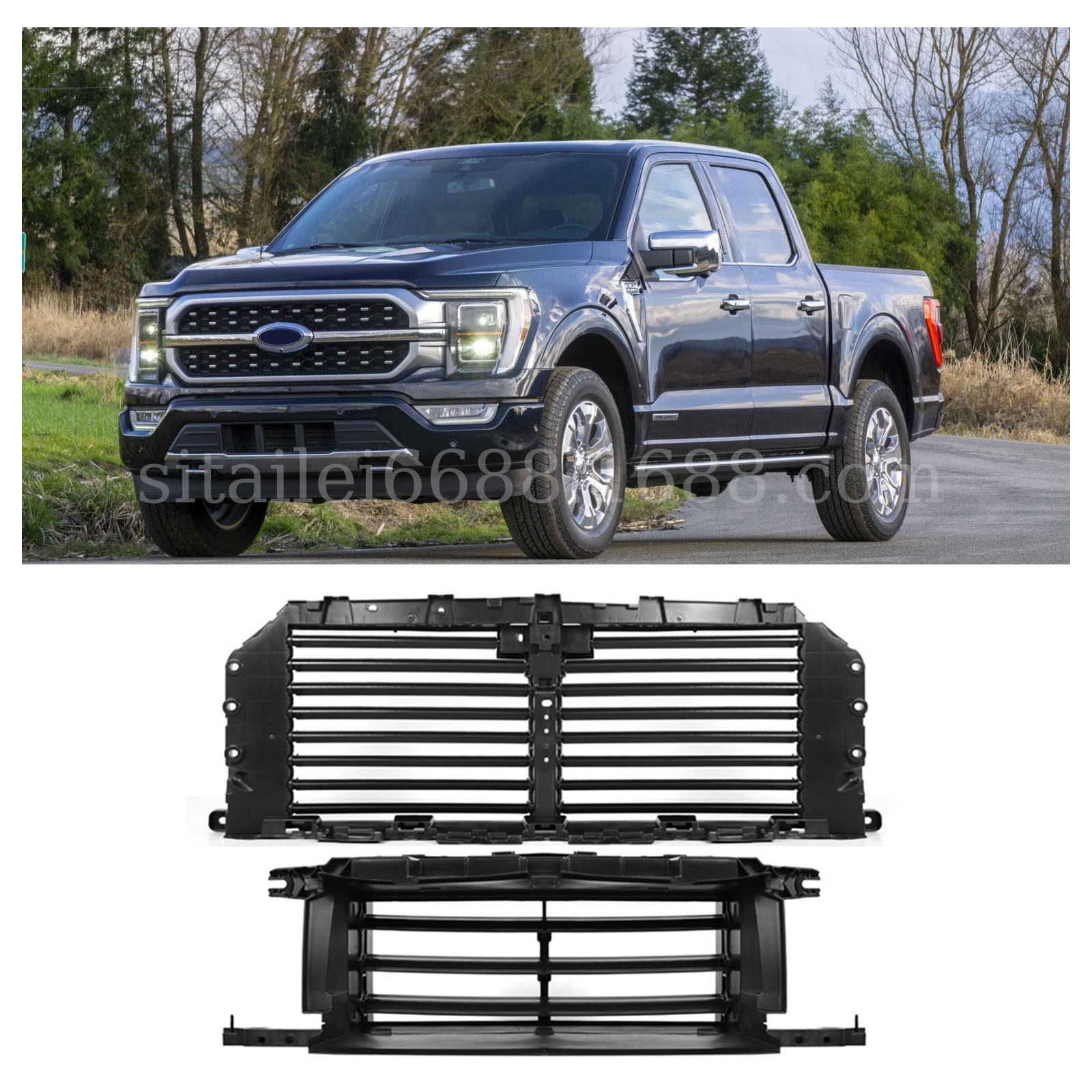 适配2021-2024款猛禽F150前保险杠电子集风罩散热器ML3Z-8475-D