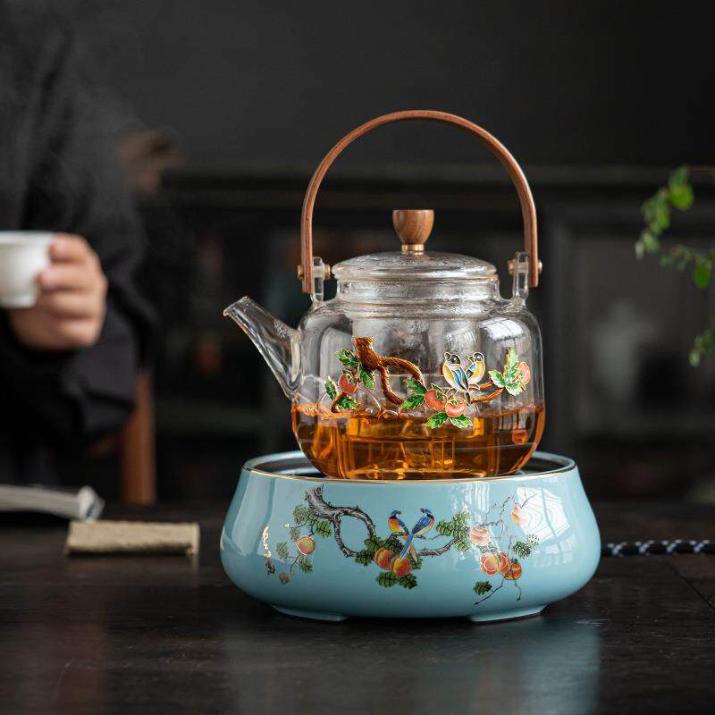 电陶炉煮茶器玻璃沏茶煮茶壶烧水泡茶壶全自动家用蒸汽煮茶炉套装