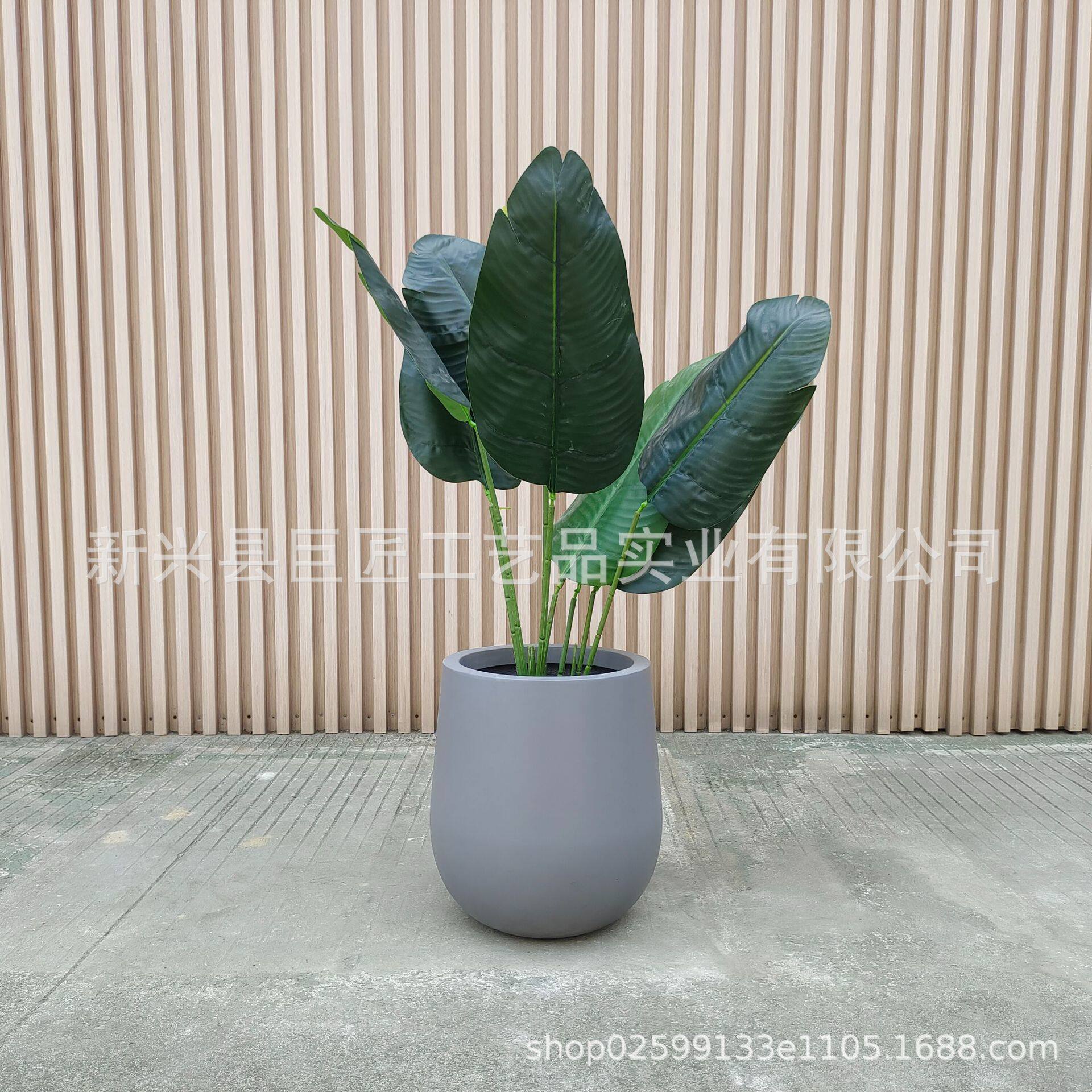 外贸款酒杯圆形水泥花盆高深绿植简约北欧风小号客厅落地景观花盆