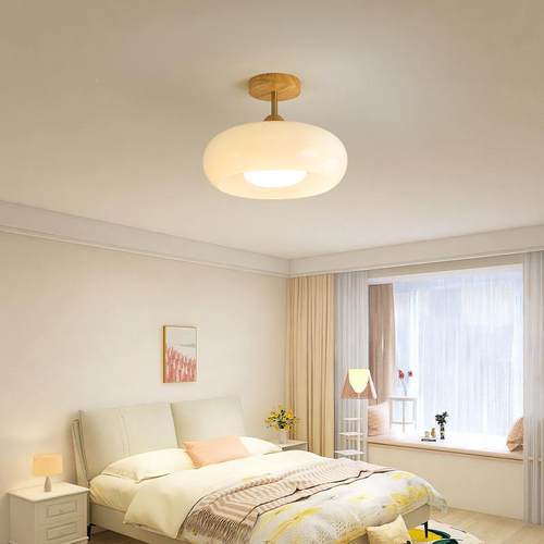 间过道灯入户玄灯复古玻璃柿子灯中古原吸木730风阳台关衣帽顶灯