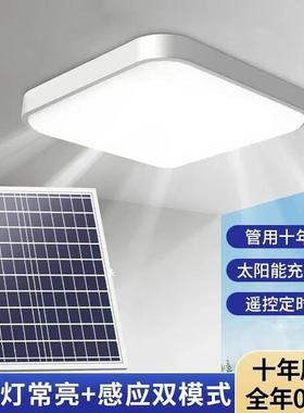 太阳吸顶能一拖二家用走廊楼新道阳台照明农村天黑自灯动亮照LGW