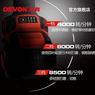 大有电锂动NIU角磨机2908手持切割20V无电打磨抛光机高转速磨光刷